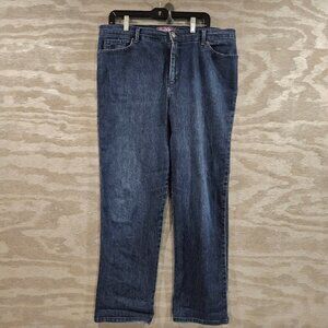 Gloria Vanderbilt SZ 18 Amanda Hi Rise Straight Leg 5 Pocket Blue Denim Jeans